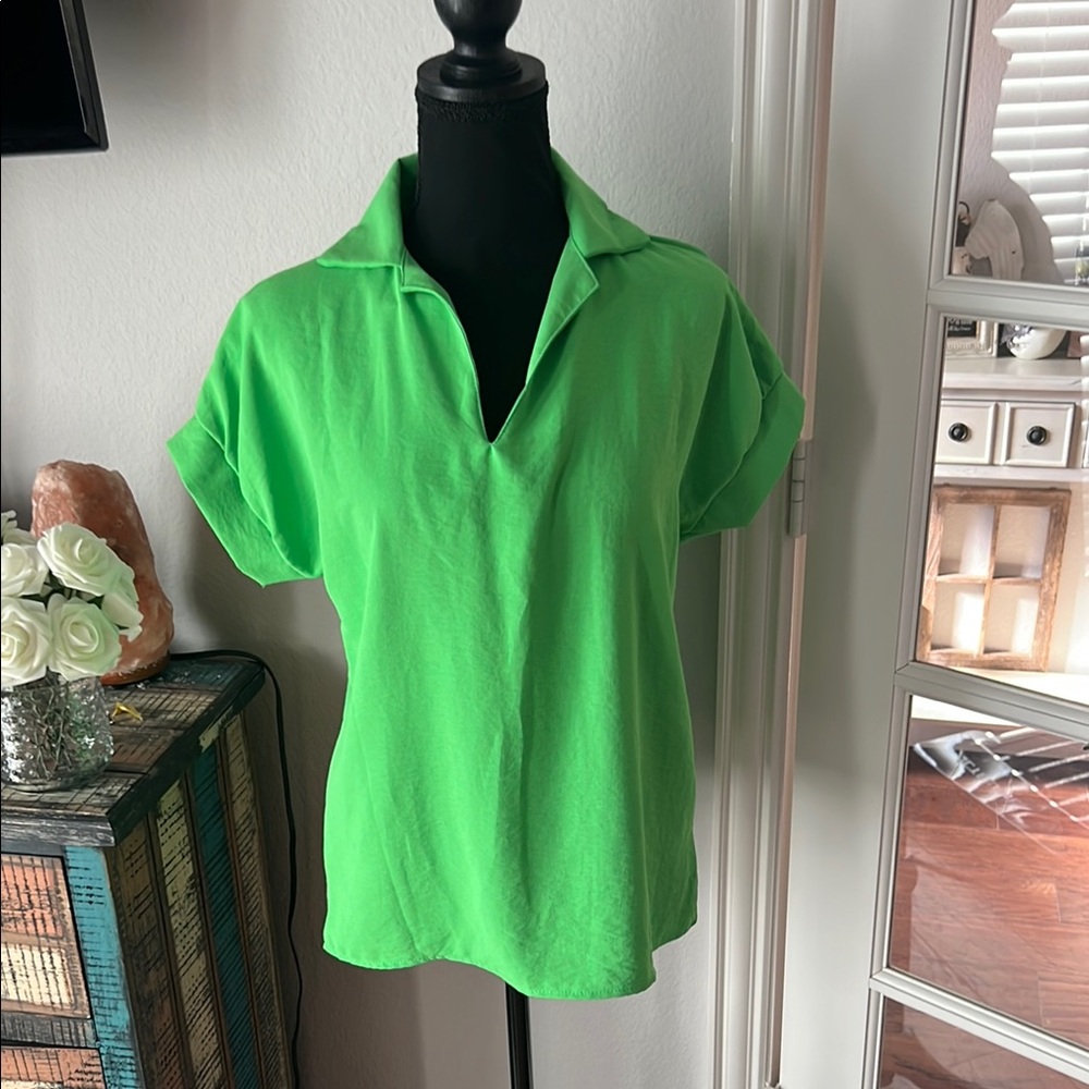 Green Women's Polo Top